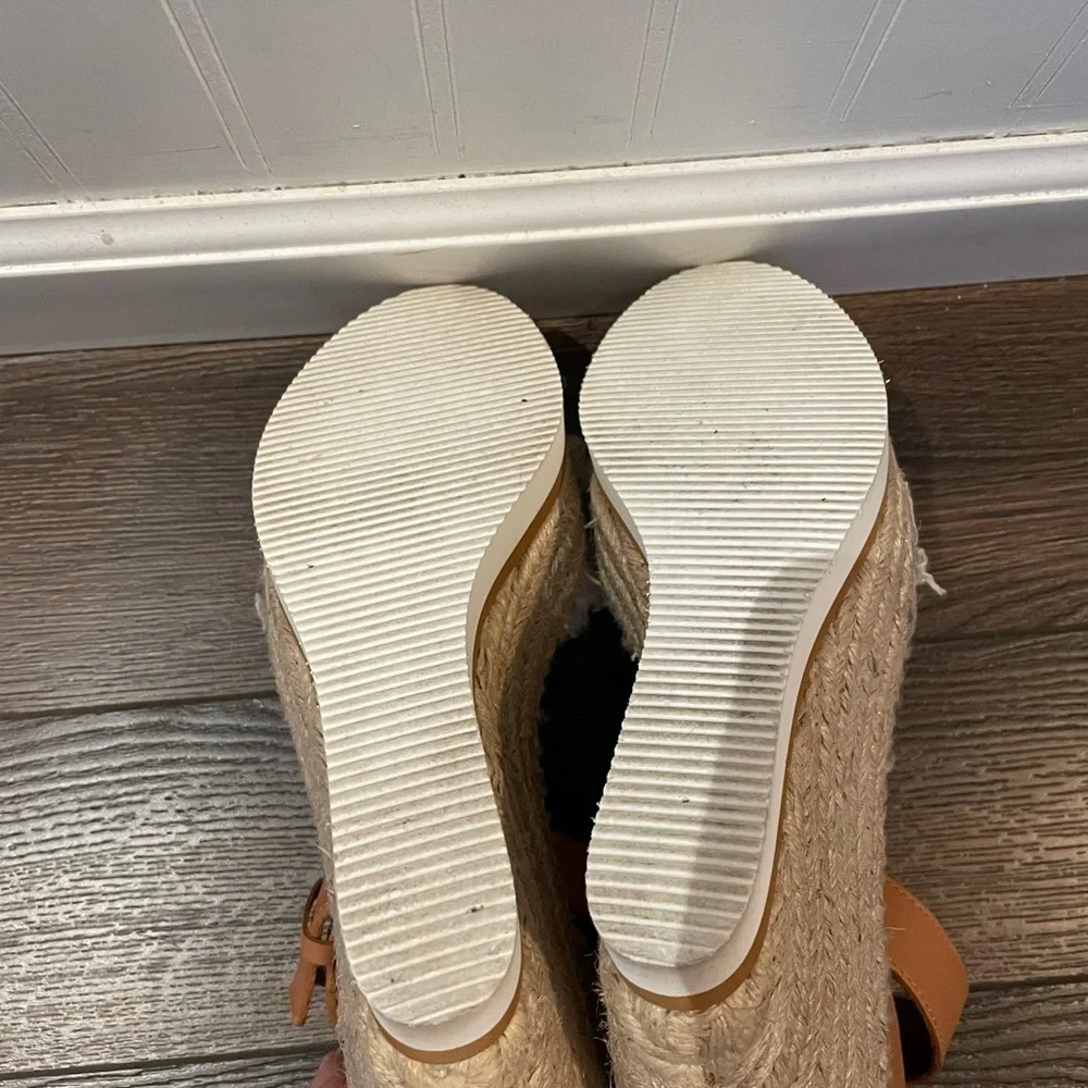 See By Chloe Glyn Canvas Espadrille Wedge Sandal in Natural EU 40/US 9.5/10